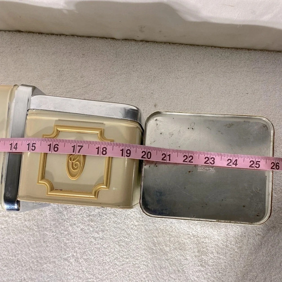 Vintage 70s Ekco Canada Limited Cream Beige Metal Canister  Set Sugar Coffee Tea - Picture 11 of 11